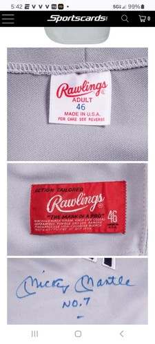 Mickey Mantle WORN JERSEY CARD 2022 JERSEY FUSION 1991 FANTASY CAMP  NY YANKEES - Picture 4 of 5