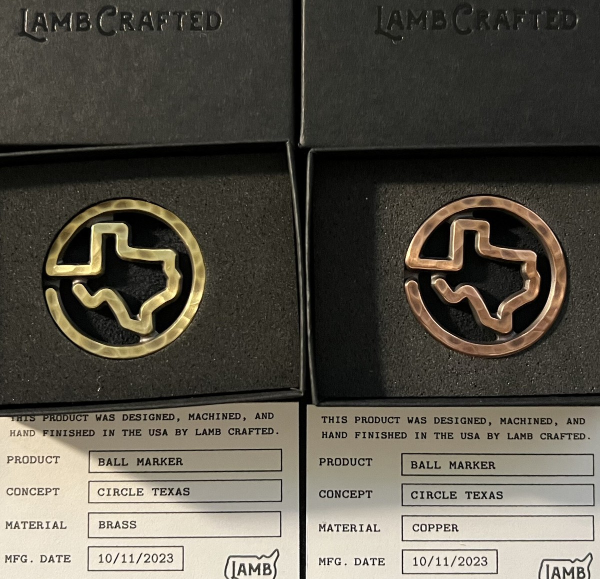 ラウンド用品・アクセサリー LAMB CRAFTED / TYSON LAMB BALL MARKER Set Of Tyson Lamb Crafted Plano Texas State Shaped Ball