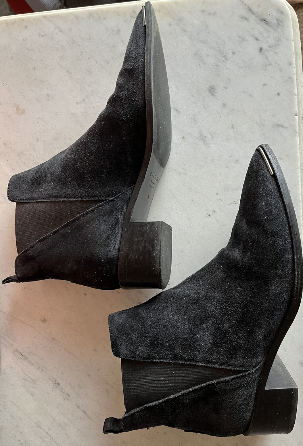 Acne Studios Black Suede Jensen Boot Size 38 Gem