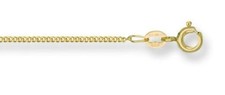 375 Solid 9ct Yellow Gold Diamond Cut Fine Curb Chain Necklace 16" - 24" -1.25mm