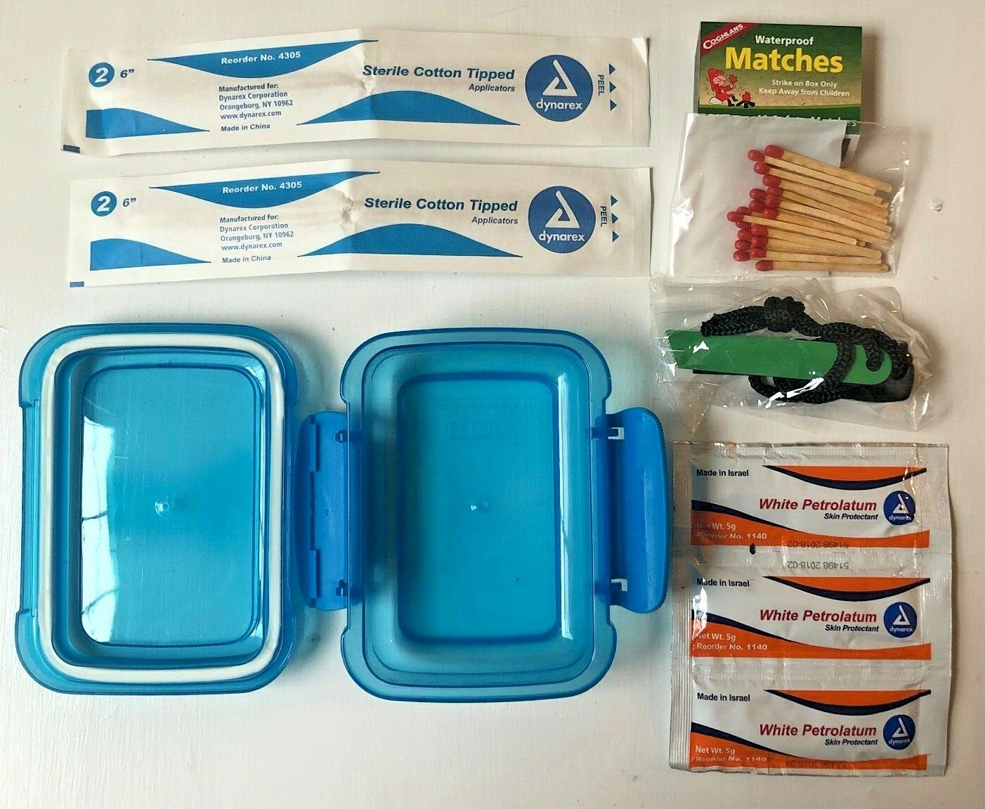 Waterproof Fire Starter Kit Matches Petroleum Jelly Flint Case Prepper