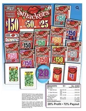 Pull Tab Ticket - Hard Card Tickets - Game - Smackers 300 ct 