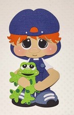 Frog Boy Red Hair. Scrapbook, Card making Paper Piecing