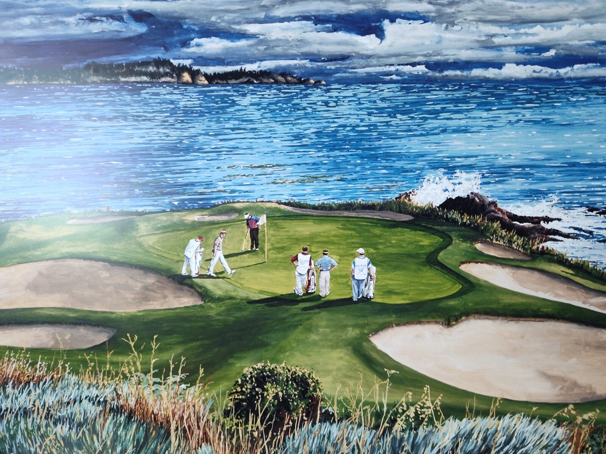 FRANCIS PEBBLE BEACH 7TH HOLE GOLF ART LIMITED EDITION /350
