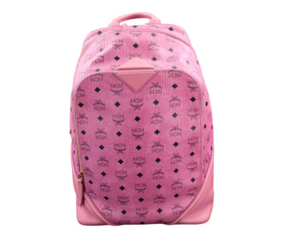 MCM Rucksack Tasche Backpack rosa pink schwarz gold Damen