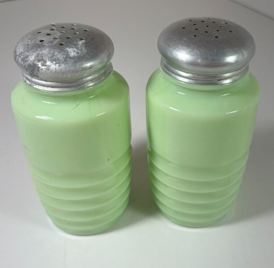 Vintage Jadeite Salt and Pepper Shakers eBay