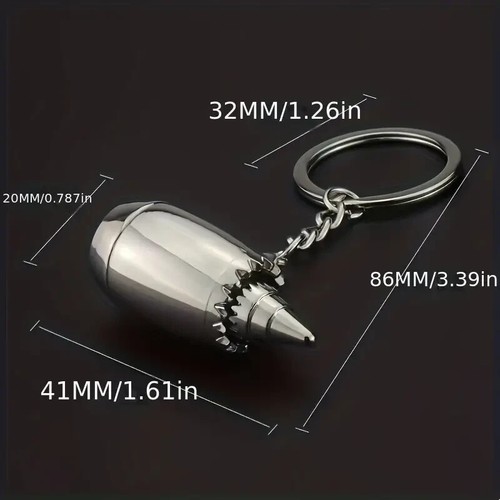 1pc Creative Airplane Engine Shaped Keychain Pendant, Birthday Gift For Men - Picture 2 of 5