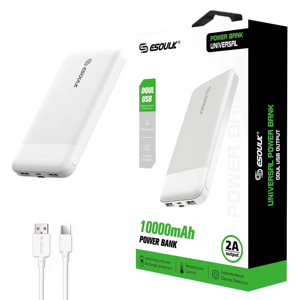 10000mAh Power Bank with Dual USB Fast Charging