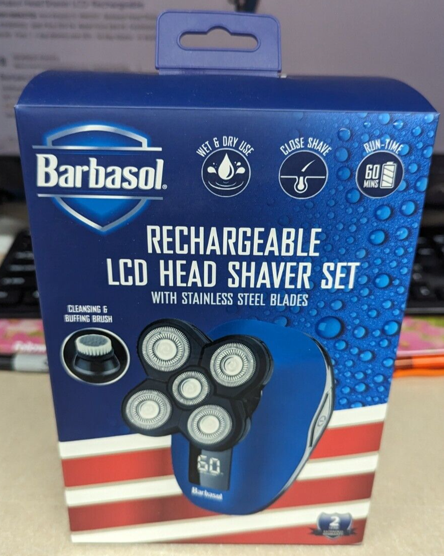 Barbasol Rechargeable LCD 5 Head Wet/Dry Electric Shaver With Stainless