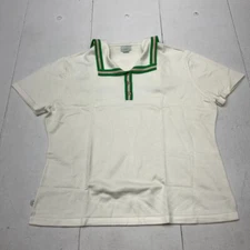 Ivy Storehouse White Sorority Short Sleeve Polo Women's Size X-Large NEW