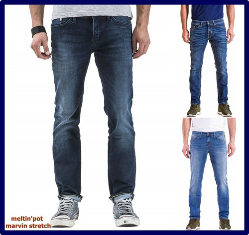 Jeans Meltin pot uomo slim fit elasticizzato pantalone marvin vita bassa  w29 w30 | eBay