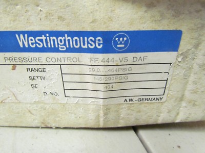 New Old Stock Westinghouse FF-444-V5 DAF Pressure Switch