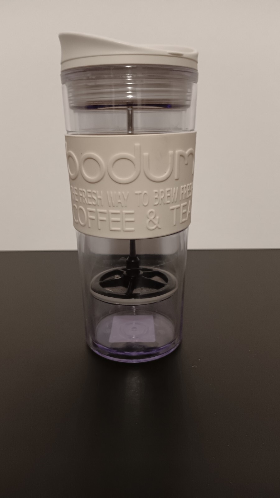 Bodum 350ml Double-Walled Travel Press Mug in White