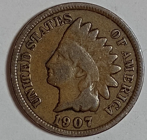 Indian Head Penny Lot of "1" VERY NICE 1907 GOOD OR BETTER°$ FREE SHIPPING $#060