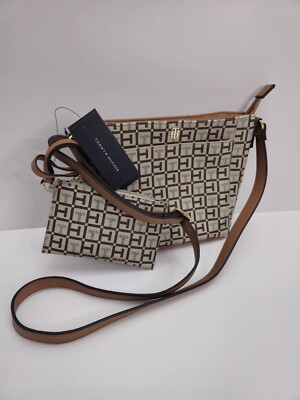 Tommy Hilfiger Crossbody Leather with Pouch Bag Beige 69J7381 MSRP-$108