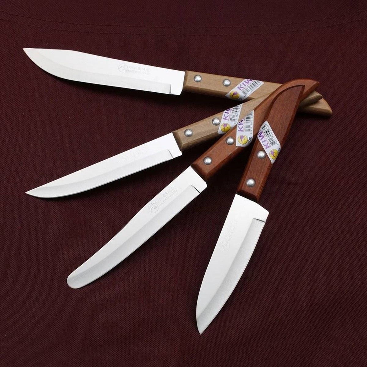 Set of 4 Kiwi Brand Cooking Knife #501 / #502 / #503 / #245 Wooden
