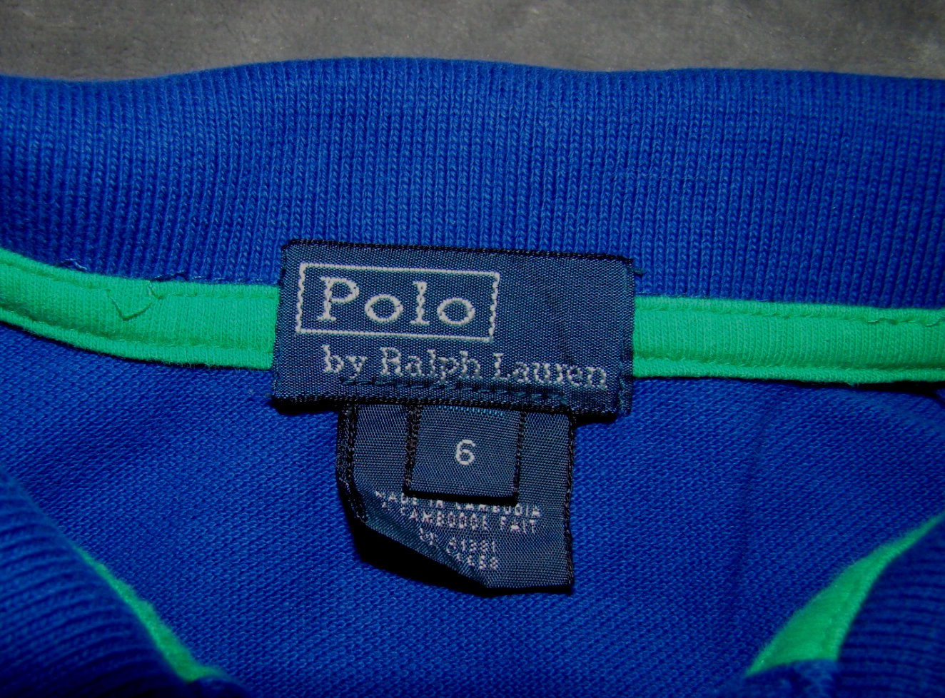 Polo Ralph Lauren ragazzo taglia 6 blu giallo USA Big Pony #3 polo rugby shirt