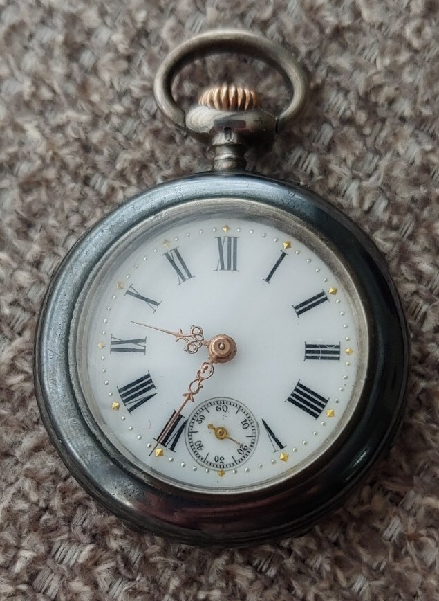Rare Swiss Pocket Watch Silver Case - Gem