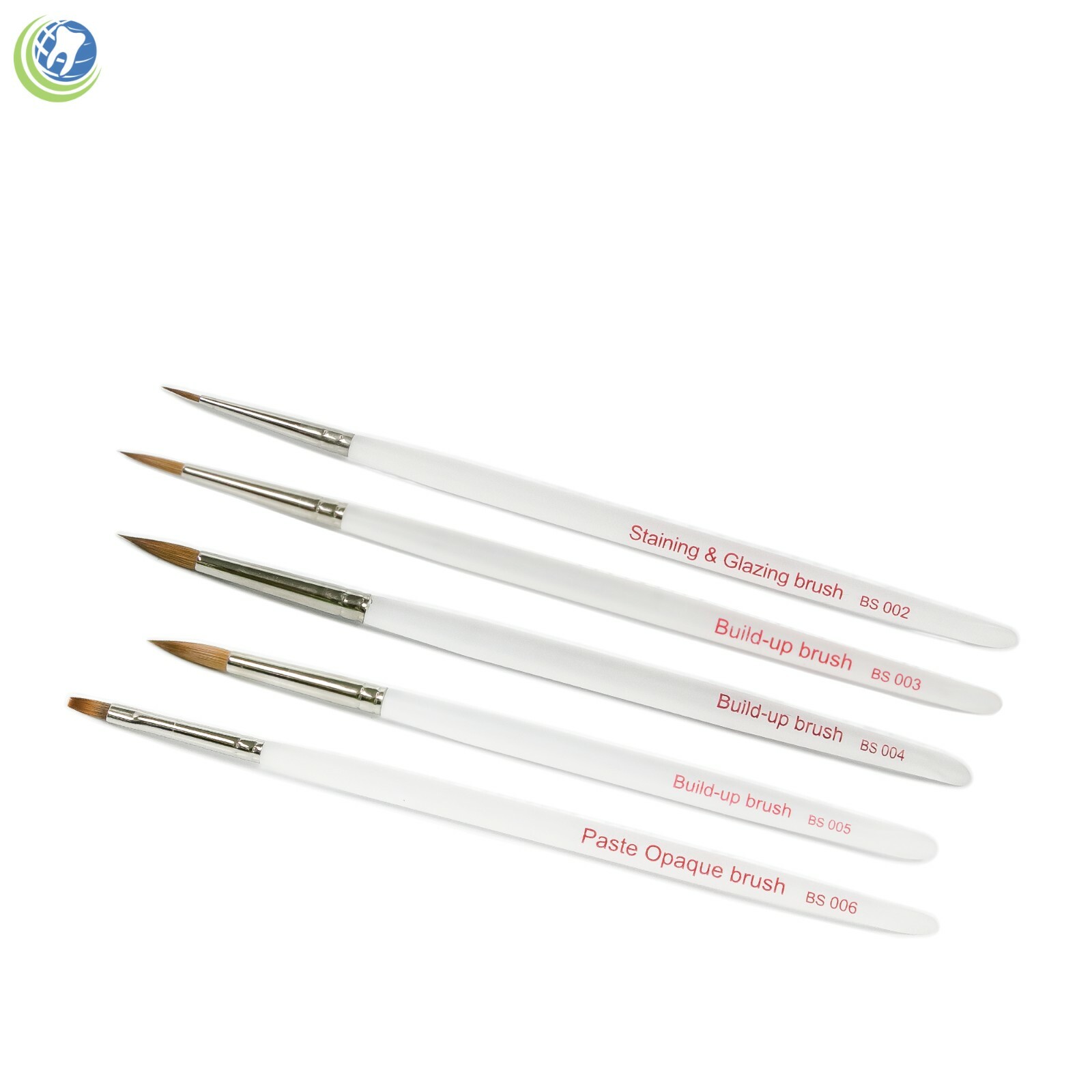 Dental Lab Porcelain Natural K Ceramist Brushes Stick 5 Piece Set