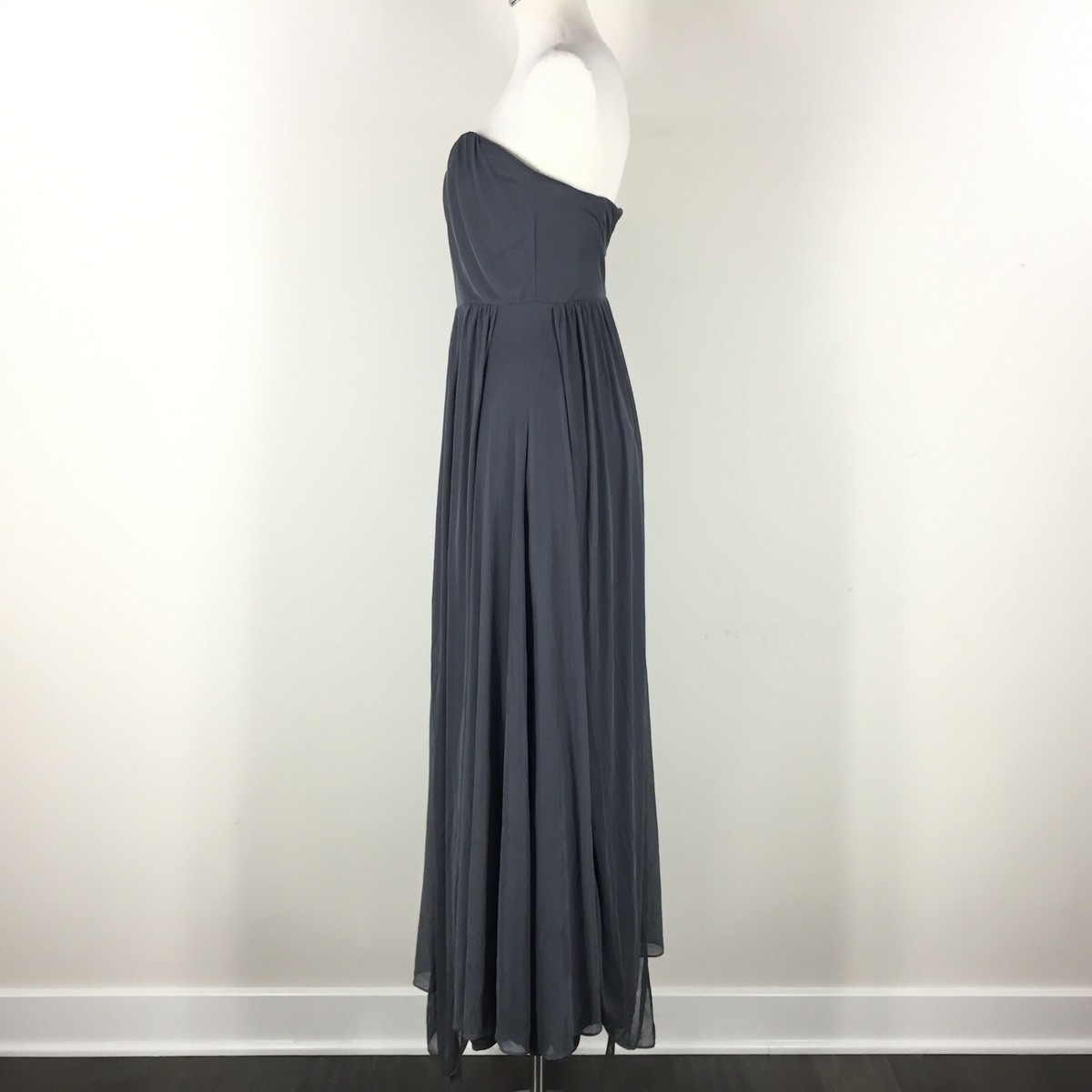 Alfred Angelo S Pewter Gray Convertible dress Strapless Formal bridesmaid