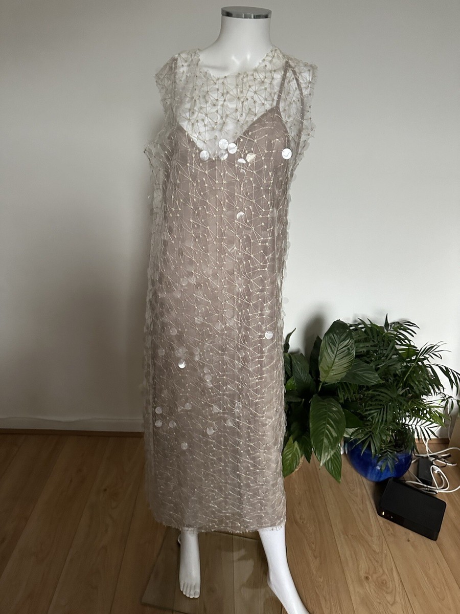 zara sequin dress silver Short 4786/342 Zara Silver Sequin Zara Midi