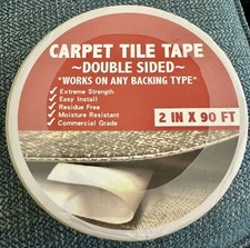 Double Sided Tape Heavy Duty Carpet Tile Tape 2In X 90Ft for Carpet Tiles Rug Ta