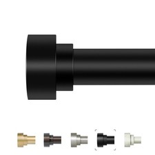 Black Curtain Rods for Windows 28 to 48 Inch 2.3-4ft ,1 Inch Diameter Heavy D...