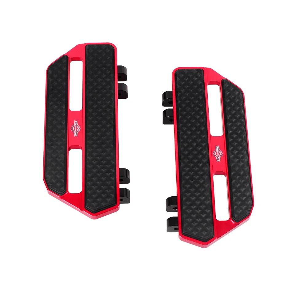 Red Small Rider Floorboards for Harley 86-23 Touring Road Street Glide FLHR FLHT Foto 4 de 4