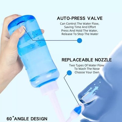 Nasal Wash Neti Pots Nose Cleaner Bottles Irrigator Sinus Rinse V1O3 D2P5