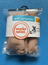 New Wonder Nation Girls' Sheer Pantyhose, 2 pack size L 12-16