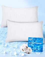 PCM Gel Print Cooling Pillow Cases Only,Queen Size Set of 2 with Double Sided