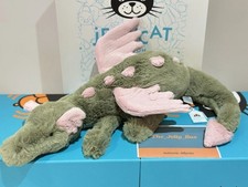 Jellycat Malachy Dragon - Exclusive Green/Pink Plush Toy with Dust Bag Uk