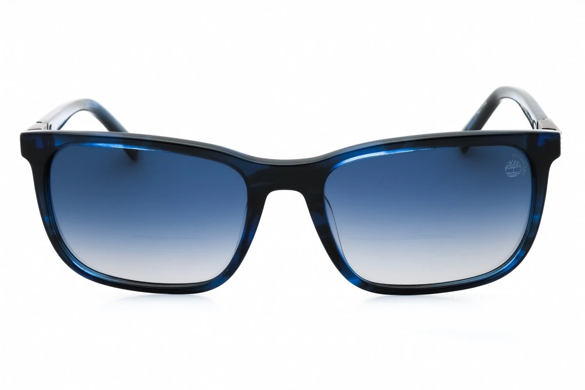 Timberland TB9318 90D Shiny Blue / Smoke Polarized 56mm Men's Sunglasses