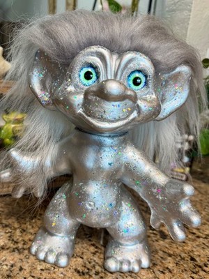 Dam Troll Huge 12  Glacier Ice Iggy.  O.O.A.K. Wool Hair, Glass Eyes