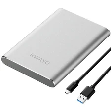 HWAYO 1TB Portable External Hard Drive, USB3.1 Gen 1 Type C Ultra Slim 2.5'' HDD