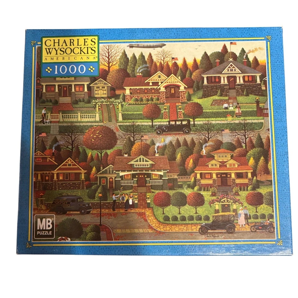 Charles Wysocki Americana Vintage Puzzles Lot Of 3 Hasbro 1000 Pieces 2002-2003 - Image 2 of 4