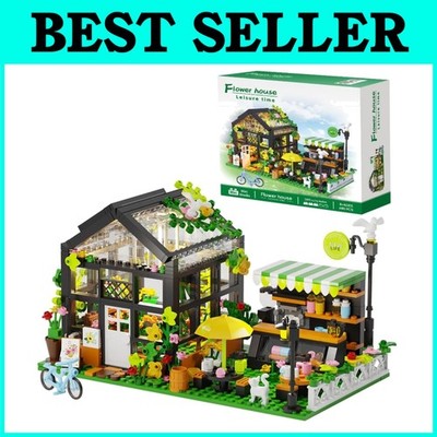 City Street Flower Shop Building Set, Mini Brick 680pcs