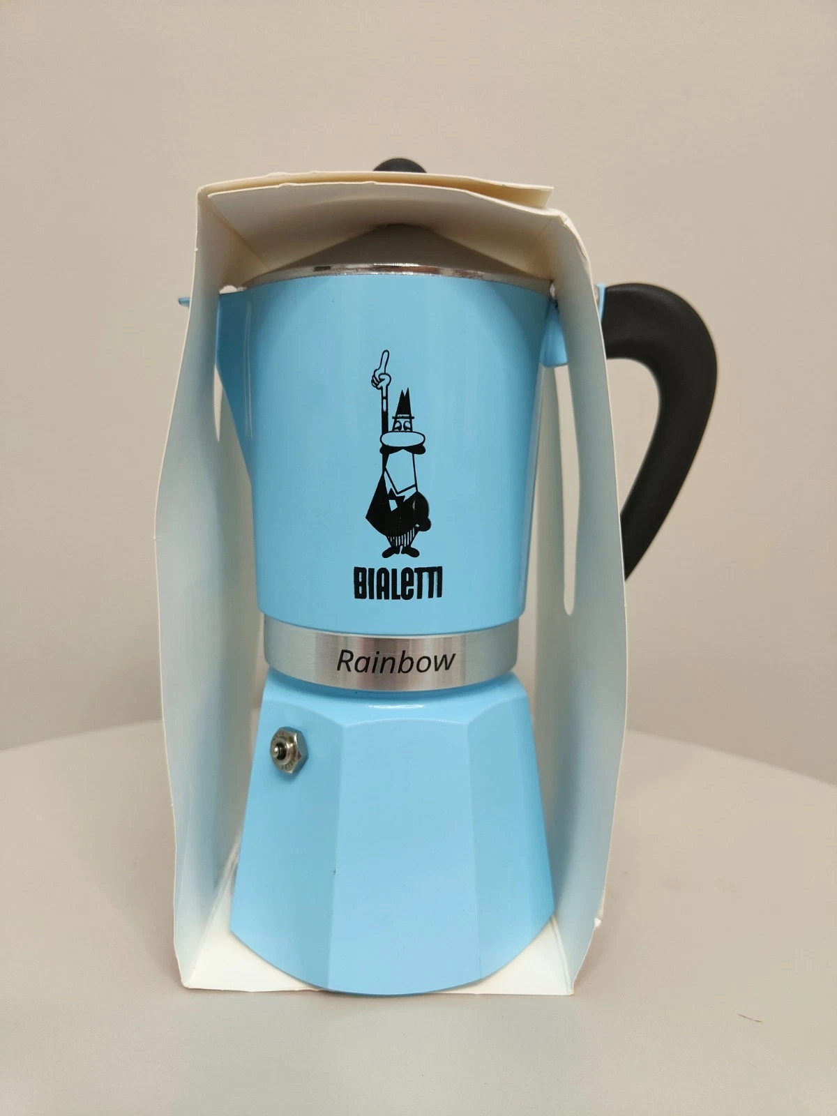 Bialetti Rainbow Moka Pot 6 Cup Light Blue Espresso Maker Aluminium Stovetop