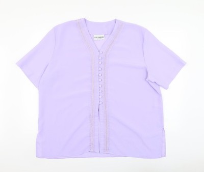Basic-Bluse Damen UK Größe XL Hingucker Lila