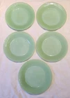 Fire-King Jadeite Glass, 9" Dinner Plates, Set Of 5, 1942-1945