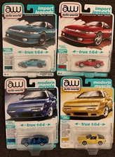 LOT OF 4 AUTO WORLD MODERN MUSCLE & IMPORT LEGENDS Mitsubishi & Chrysler