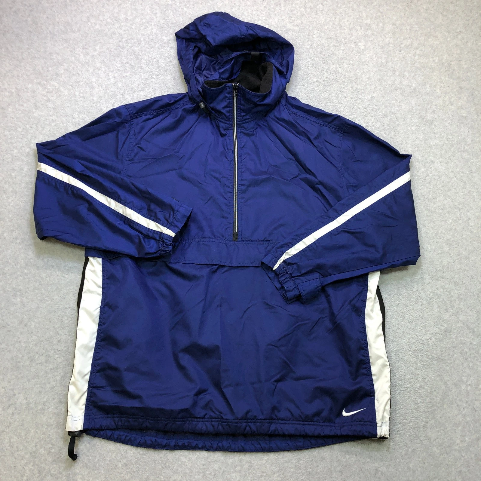Vintage Nike Jacket Mens Extra Large Blue 90's Packable Hood Wicking Lightweight