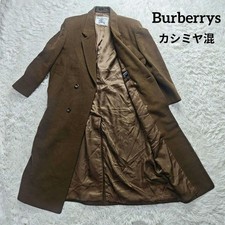 Burberrys Vintage Cashmere Wool Blend Long Coat Brown Women's US Size M Auth