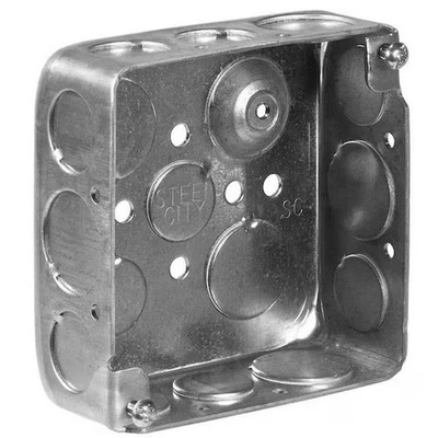 1-Gang 4 in. New Work Metal Electrical Wall Box with Ground Bump