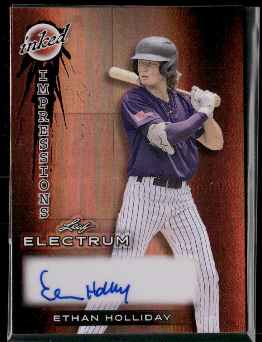 2024 Leaf Electrum #II-EH1 Ethan Holliday Inked Impression Bronze AUTO #/49