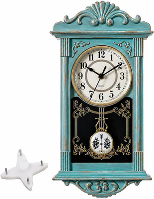 Clockswise Vintage Grandfather-Style Wall Clock with Wood-Effect Plastic