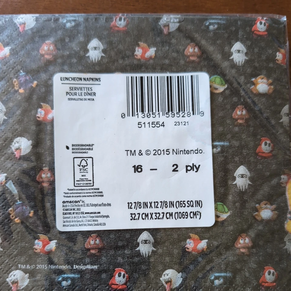 Super Mario Brothers Plastic TableCover Birthday Decoration Party 54” X 96” - Image 4 of 4