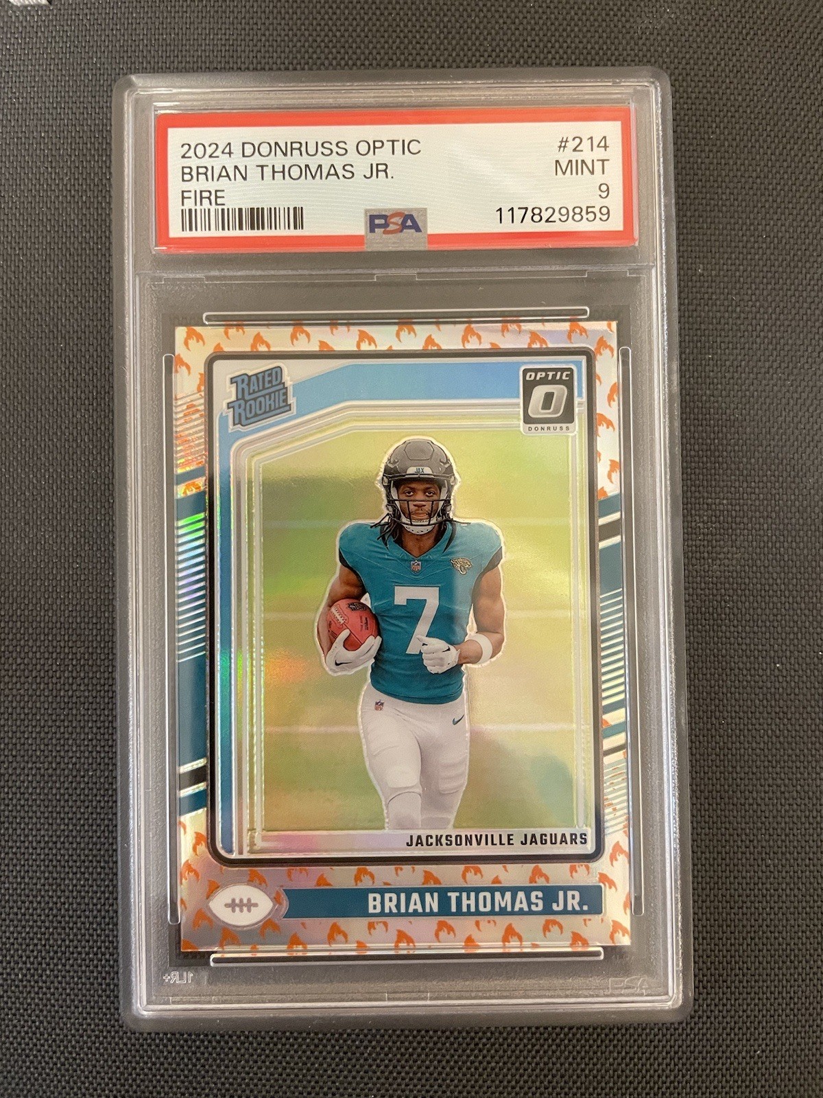 2024 Donruss Optic - Brian Thomas Jr. Fire Emoji (PSA 9) RC Rookie 214
