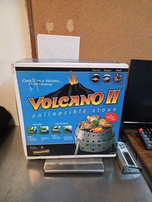 Volcano 2 II Portable Grill Stove Propane Wood Charcoal Collapsible 