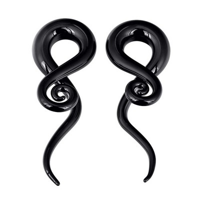 Oyaface 2 PC Glass Ear Tapers Plugs 4G-14mm Teardrop Spiral Gauges Piercing J...